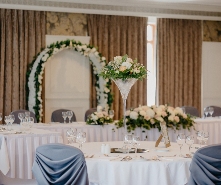 Wedding flowers and table centre pieces