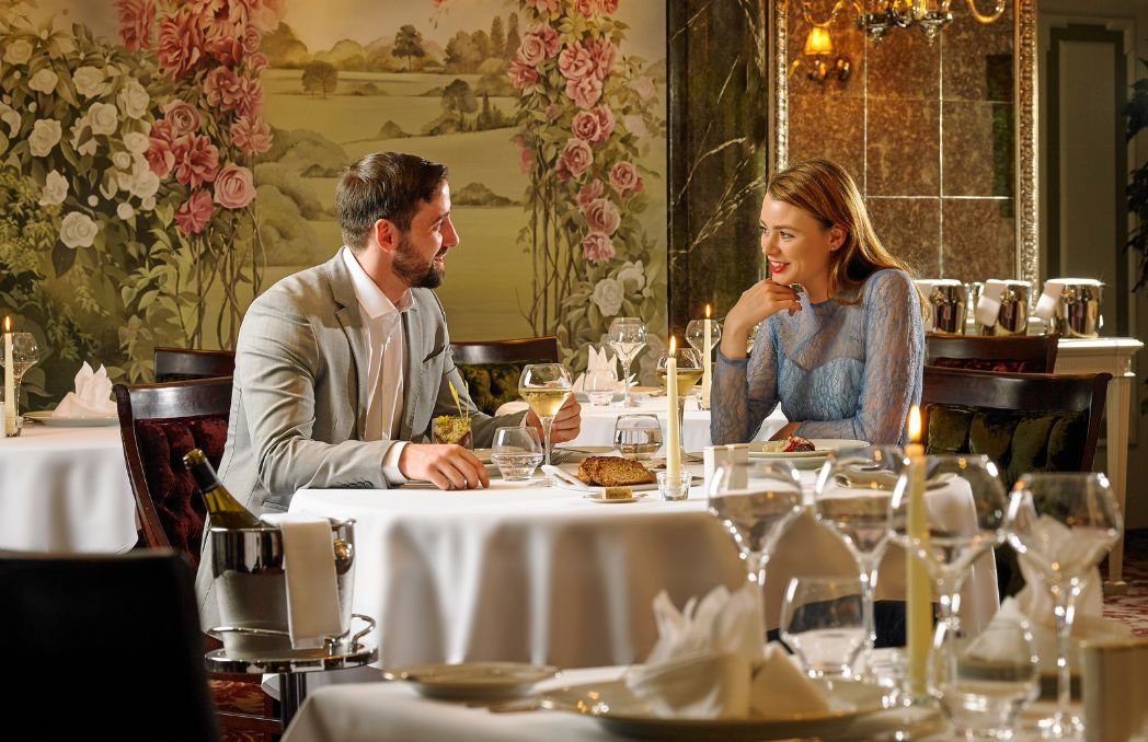 Couple Dining in the Park Restaurant 